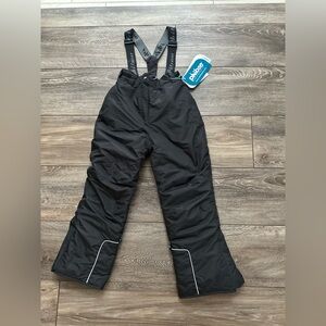 Phibee Kids Black Snow Pants with Suspenders 34/140
